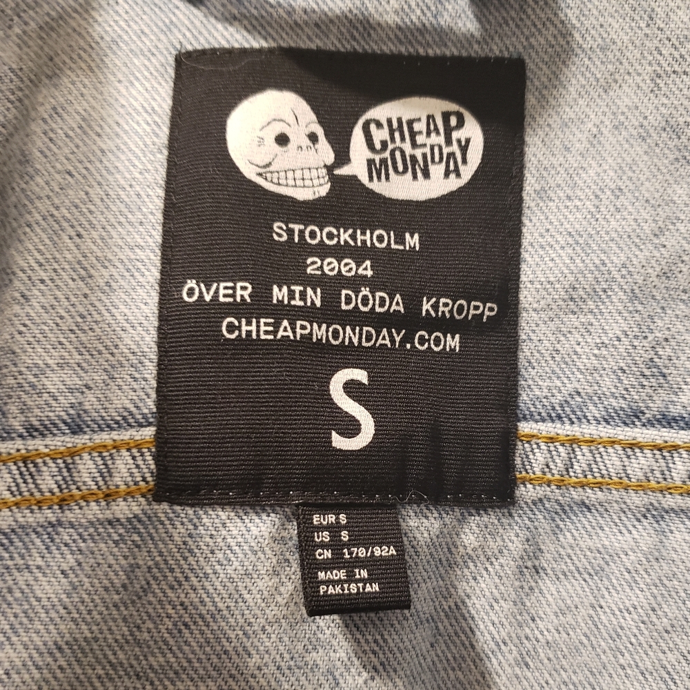 NEW Cheap Monday Distressed Style Jean Jacket - Picture 2 of 3